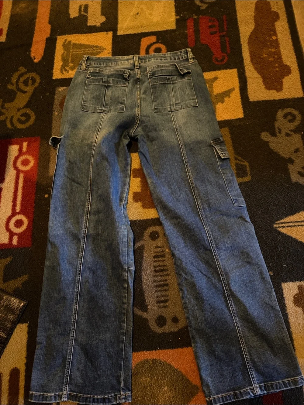 Men's Blue Cargo Denim Pants